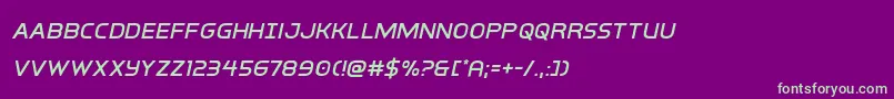 interbureauital Font – Green Fonts on Purple Background