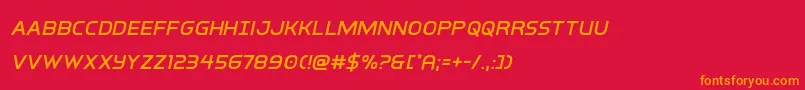 interbureauital Font – Orange Fonts on Red Background