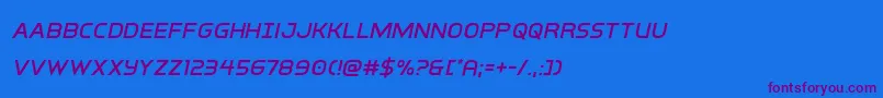 interbureauital Font – Purple Fonts on Blue Background