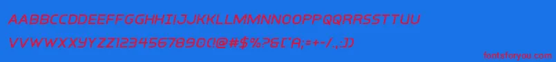 interbureauital Font – Red Fonts on Blue Background