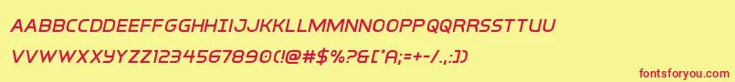 interbureauital Font – Red Fonts on Yellow Background