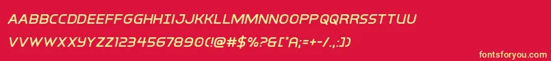 interbureauital Font – Yellow Fonts on Red Background