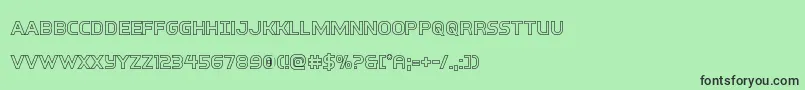 interbureauout Font – Black Fonts on Green Background