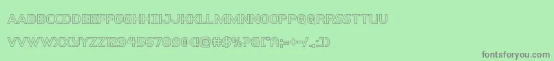 interbureauout Font – Gray Fonts on Green Background