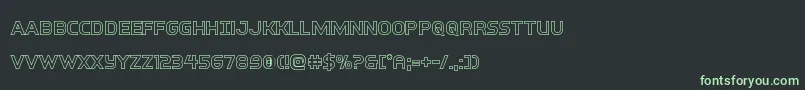 Шрифт interbureauout – зелёные шрифты на чёрном фоне