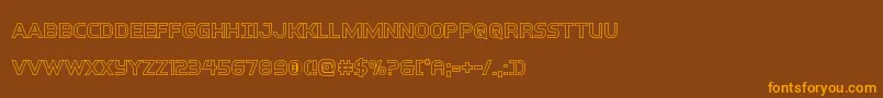 interbureauout Font – Orange Fonts on Brown Background