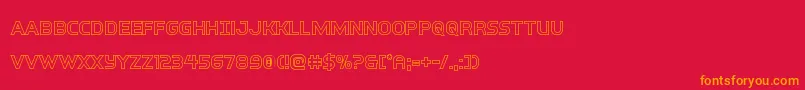 interbureauout Font – Orange Fonts on Red Background