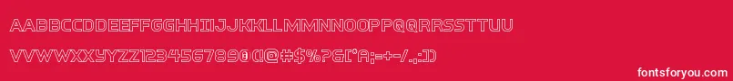 interbureauout Font – White Fonts on Red Background