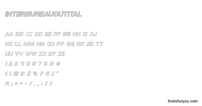 Шрифт Interbureauoutital – алфавит, цифры, специальные символы