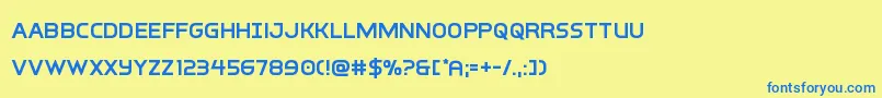 フォントinterbureausemibold – 青い文字が黄色の背景にあります。