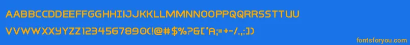 フォントinterbureausemibold – オレンジ色の文字が青い背景にあります。