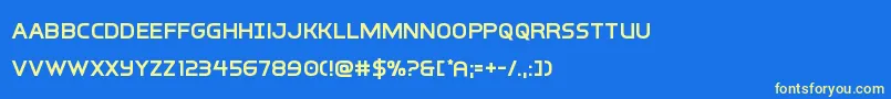 Шрифт interbureausemibold – жёлтые шрифты на синем фоне