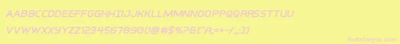 interbureausemiboldital-fontti – vaaleanpunaiset fontit keltaisella taustalla