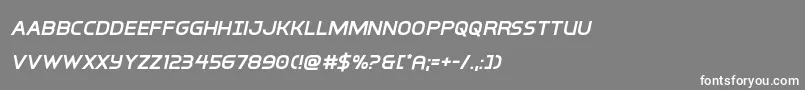 フォントinterbureausemiboldital – 灰色の背景に白い文字