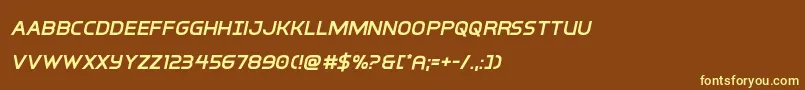 Шрифт interbureausemiboldital – жёлтые шрифты на коричневом фоне