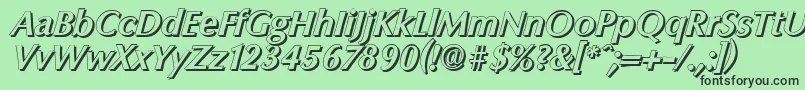 フォントColumbiashadowBolditalic – 緑の背景に黒い文字