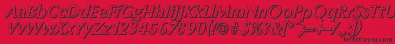 ColumbiashadowBolditalic Font – Black Fonts on Red Background