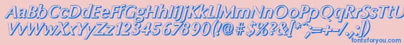 ColumbiashadowBolditalic Font – Blue Fonts on Pink Background