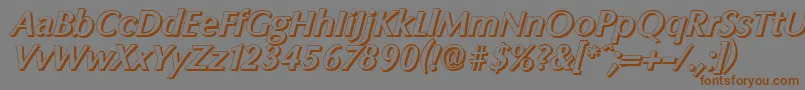Weitere Informationen zur ColumbiashadowBolditalic-Schriftart ColumbiashadowBolditalic-Schriftart – Braune Schriften auf grauem Hintergrund