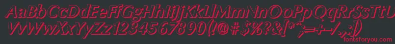 ColumbiashadowBolditalic Font – Red Fonts on Black Background
