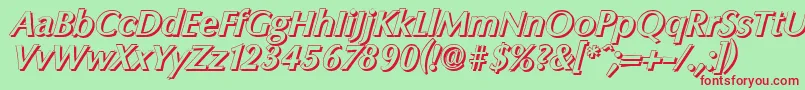 ColumbiashadowBolditalic Font – Red Fonts on Green Background