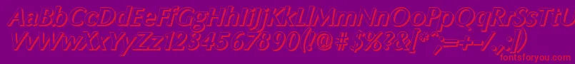 ColumbiashadowBolditalic Font – Red Fonts on Purple Background