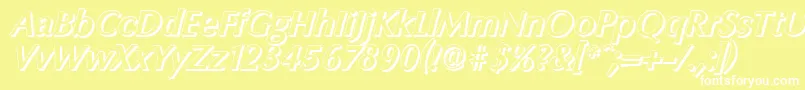 ColumbiashadowBolditalic Font – White Fonts on Yellow Background