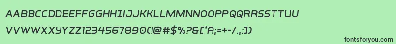 interbureausemital Font – Black Fonts on Green Background