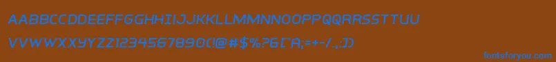 interbureausemital Font – Blue Fonts on Brown Background