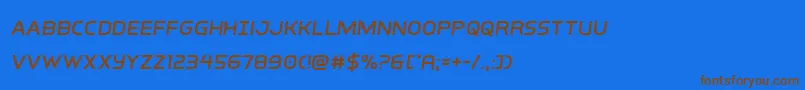 interbureausemital Font – Brown Fonts on Blue Background