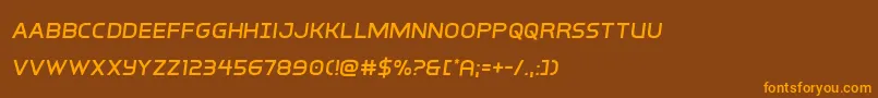 interbureausemital Font – Orange Fonts on Brown Background