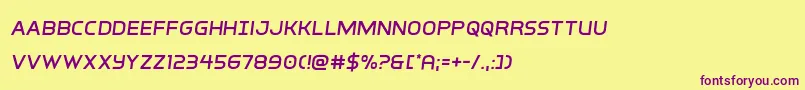 interbureausemital Font – Purple Fonts on Yellow Background