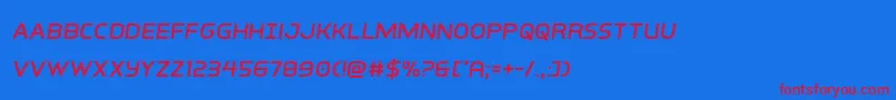 interbureausemital Font – Red Fonts on Blue Background