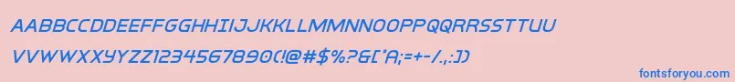 フォントinterbureausuperital – ピンクの背景に青い文字