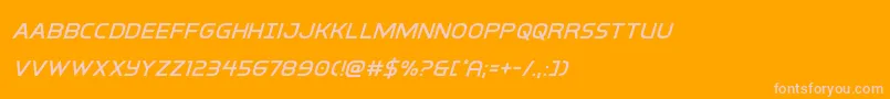 interbureausuperital Font – Pink Fonts on Orange Background