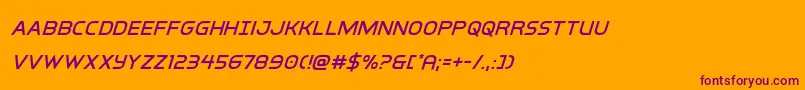 フォントinterbureausuperital – オレンジの背景に紫のフォント