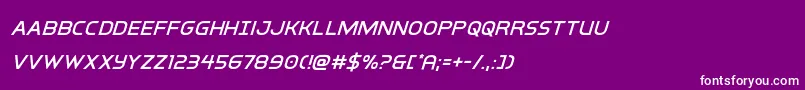 フォントinterbureausuperital – 紫の背景に白い文字