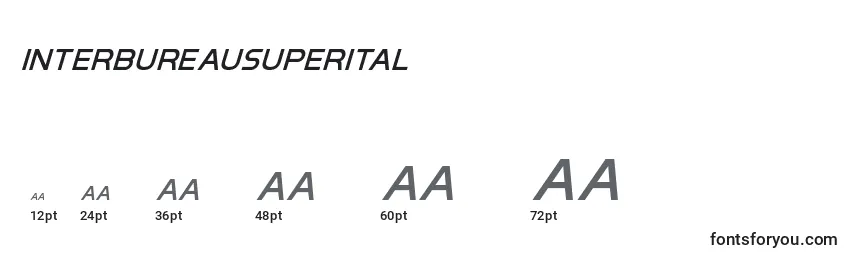 Размеры шрифта Interbureausuperital