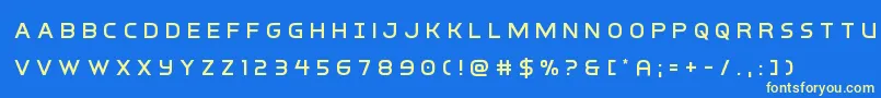 interbureautitle Font – Yellow Fonts on Blue Background