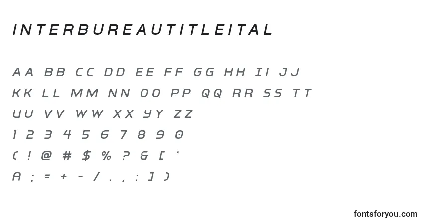 Schriftart Interbureautitleital – Alphabet, Zahlen, spezielle Symbole