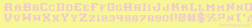 interceptor Font – Pink Fonts on Yellow Background