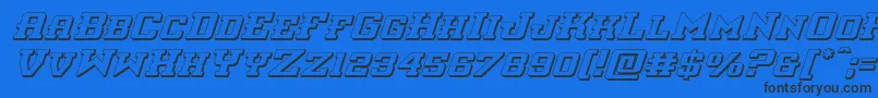 interceptor3dital-Schriftart – Schwarze Schriften auf blauem Hintergrund