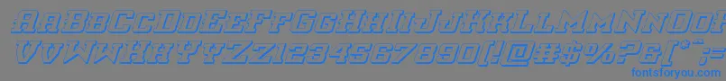 interceptor3dital-Schriftart – Blaue Schriften auf grauem Hintergrund