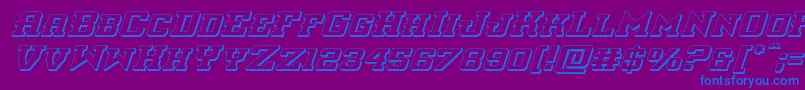 interceptor3dital-Schriftart – Blaue Schriften auf violettem Hintergrund