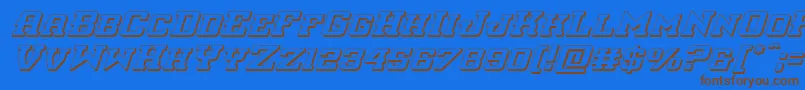 interceptor3dital-Schriftart – Braune Schriften auf blauem Hintergrund