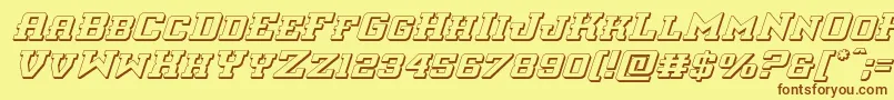 Шрифт interceptor3dital – коричневые шрифты на жёлтом фоне