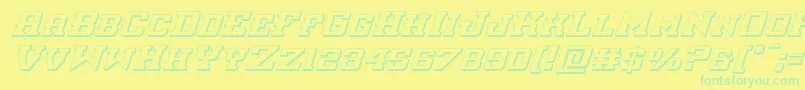 interceptor3dital Font – Green Fonts on Yellow Background