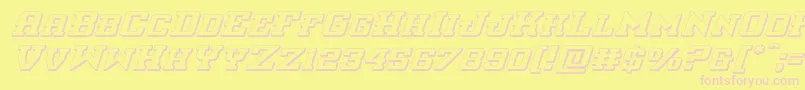 interceptor3dital-Schriftart – Rosa Schriften auf gelbem Hintergrund