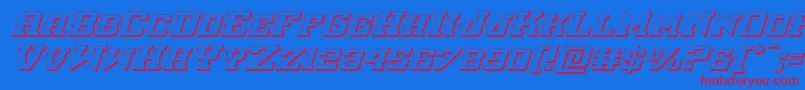 interceptor3dital Font – Red Fonts on Blue Background