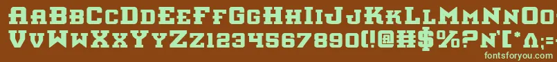 interceptorbold Font – Green Fonts on Brown Background